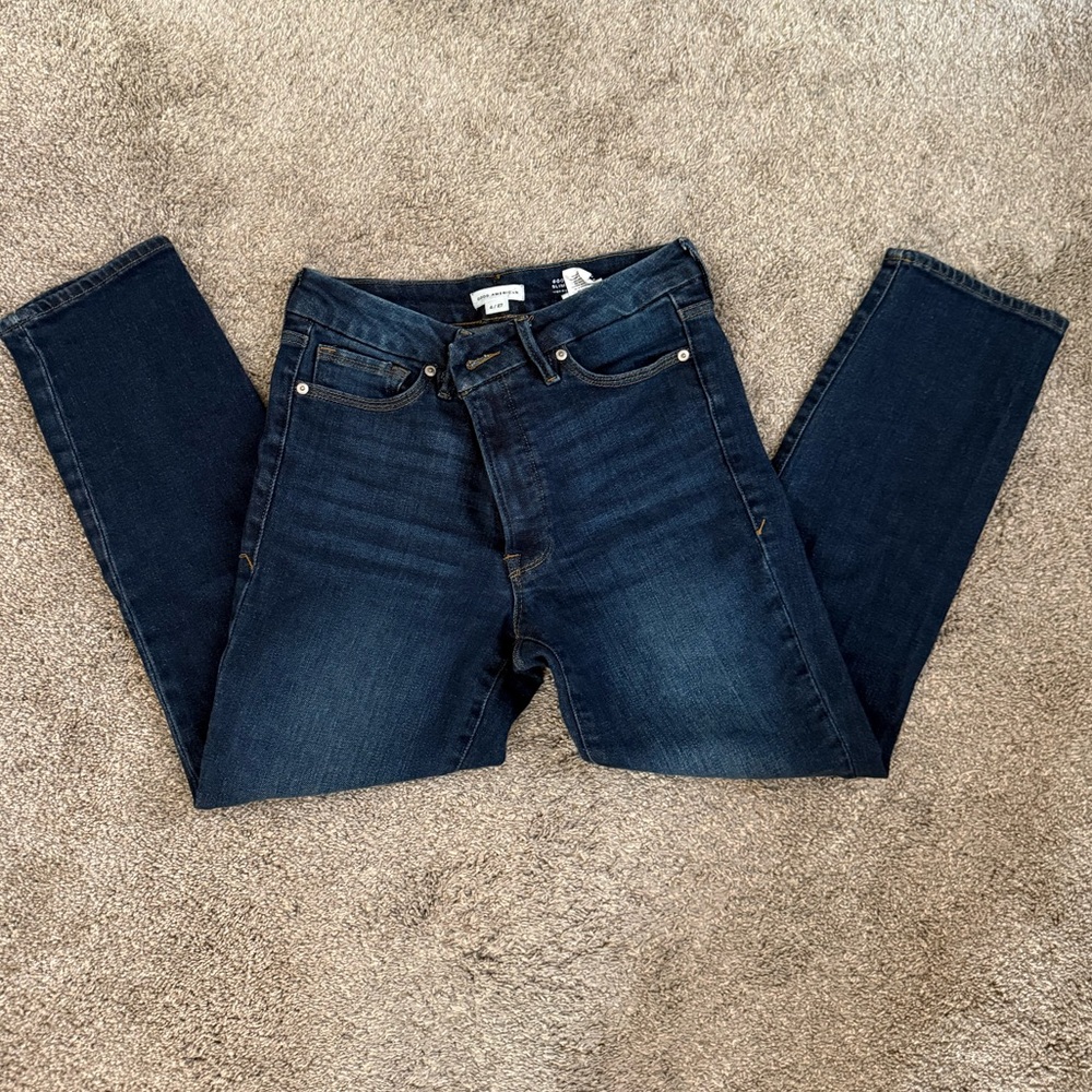 Good American Midnight Blue Slim-Straight Jeans